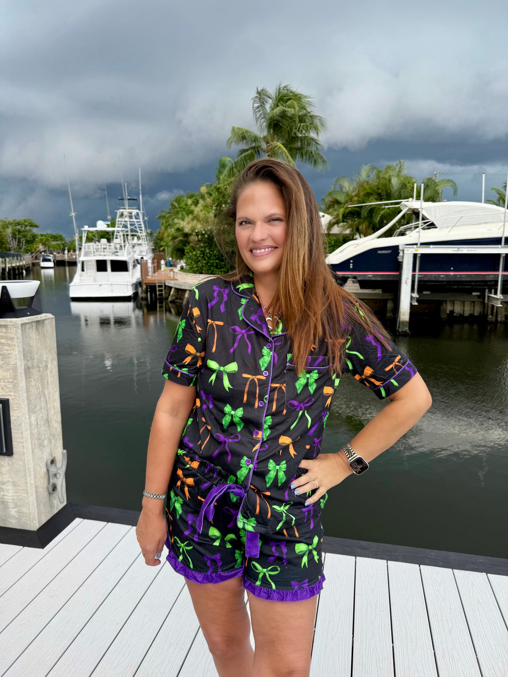 Bow Bewitched Ruffle Pajama Set  by Jess Lea - BFF Here