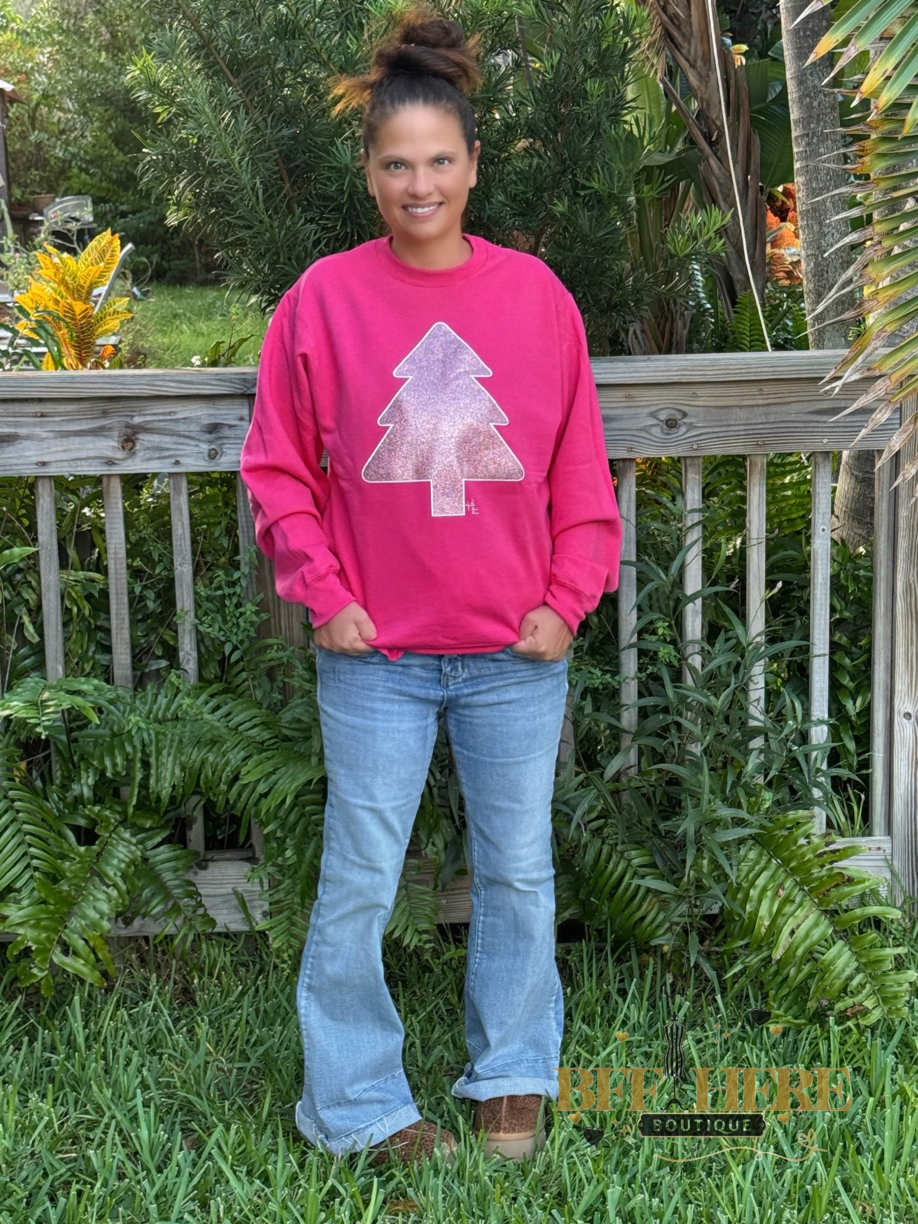 Oh Christmas Tree Sparkle Sweatshirt - BFF Here