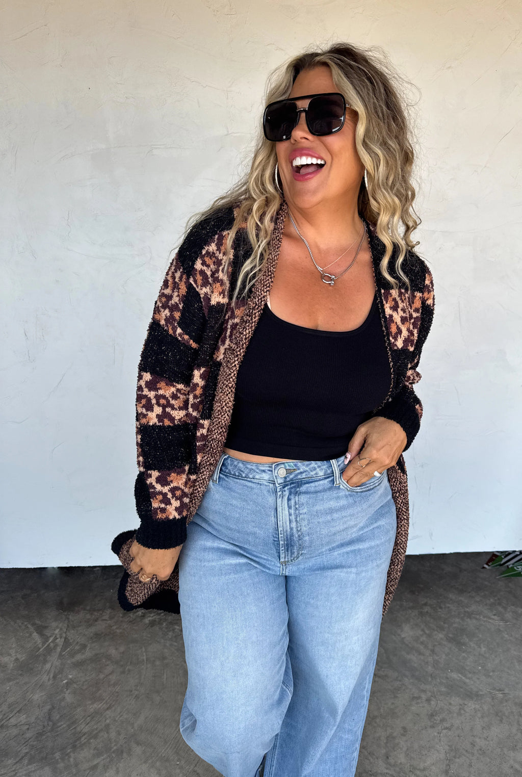 PREORDER: Checker Cheetah Cloud Cardigan by Blakeley (ETA: Late November) - BFF Here