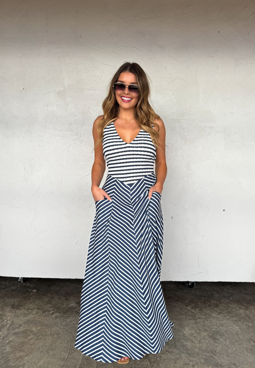 PREORDER- SPRING LUCIANA STRIPE DRESS - BFF Here