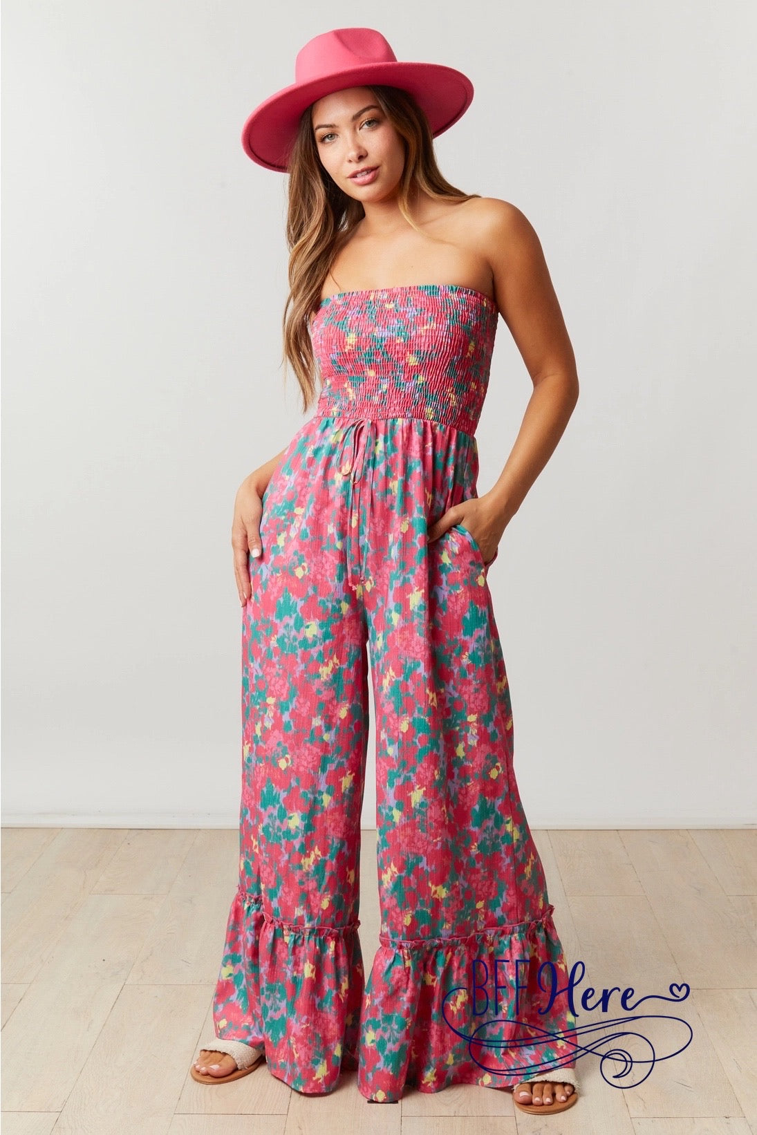 Blooming Elegance: Floral Printed Jumpsuit - BFF Here