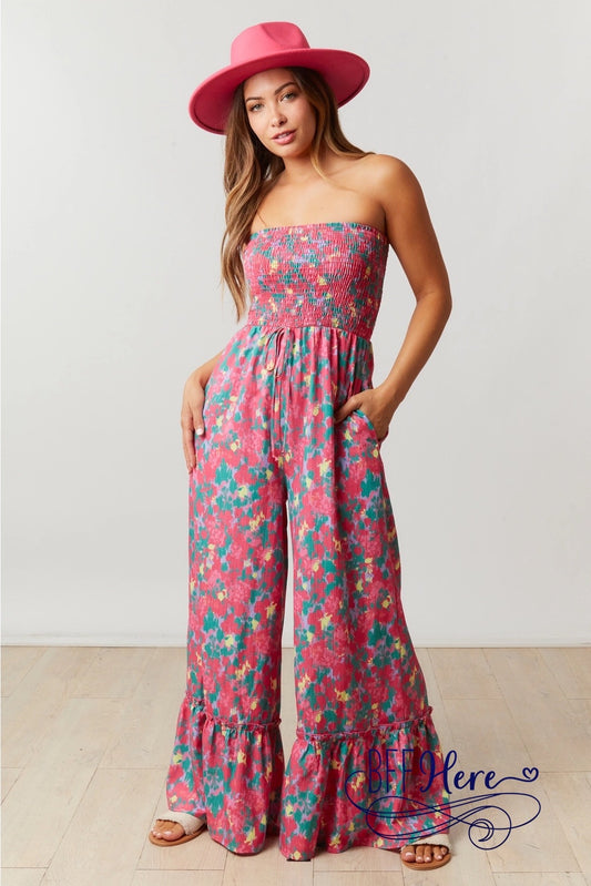 Blooming Elegance: Floral Printed Jumpsuit - BFF Here