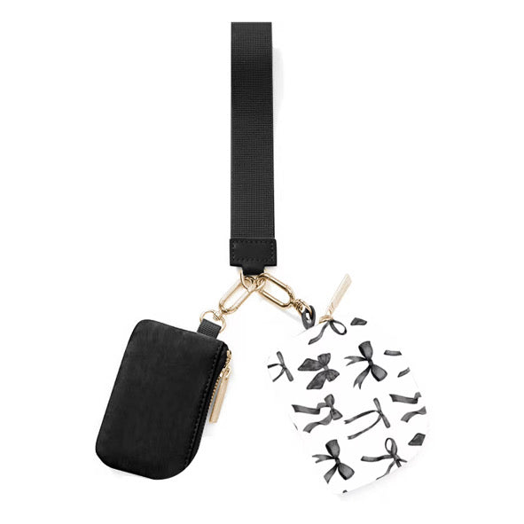 PREORDER: Double Pouch Wristlet by Jess Lea Midnight Bow (ETA: Late November) - BFF Here