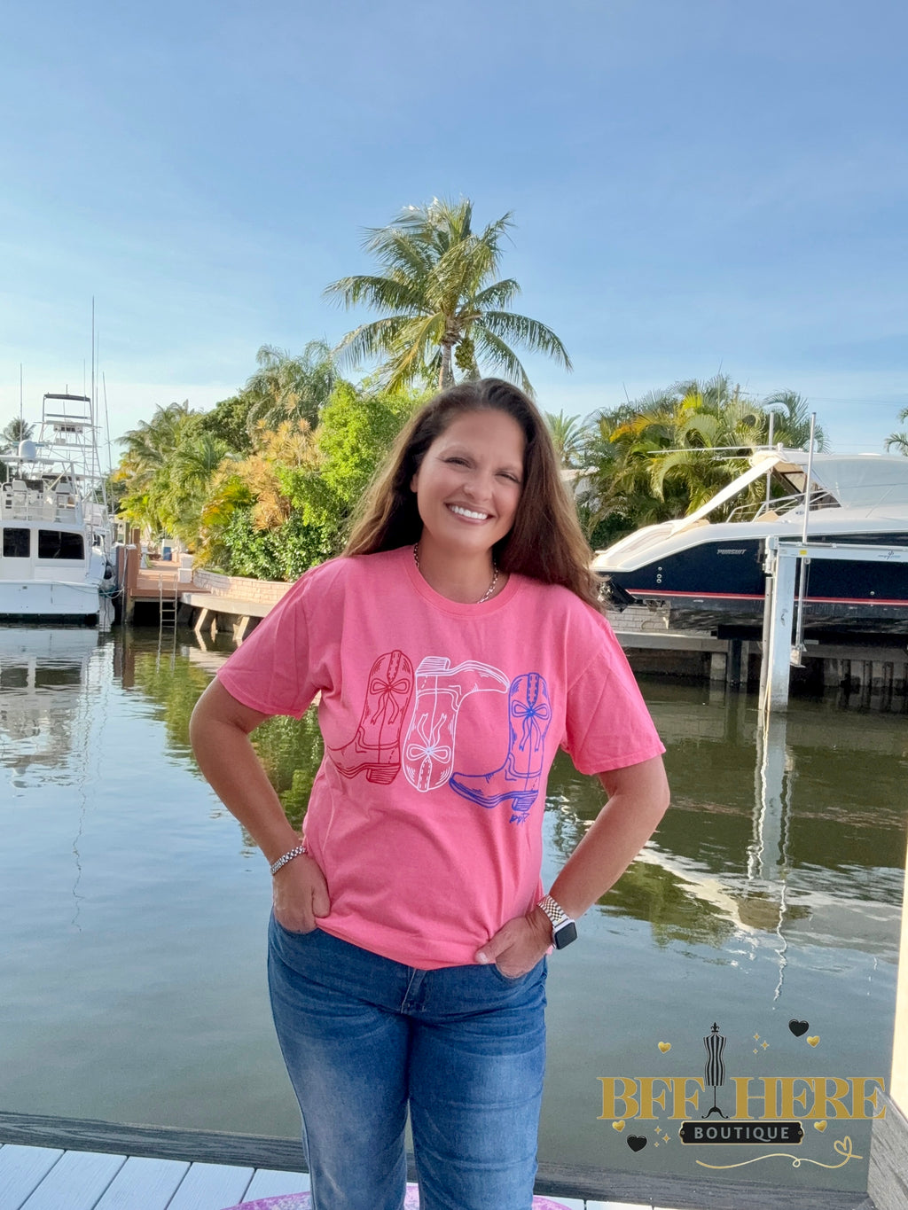 Red, White & Boots Tee - BFF Here