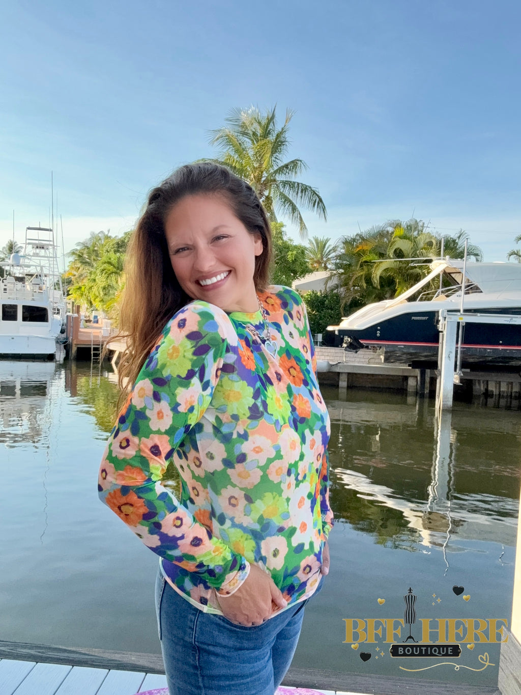 Bloom Brightly Floral Mesh Top - BFF Here