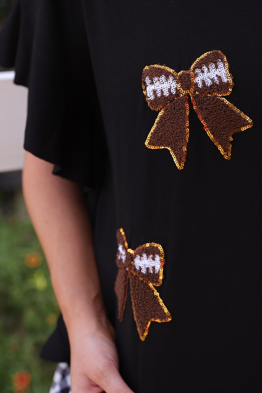 PREORDER: Sideline Sparkle Ruffle Top / Black by Jess Lea (ETA: July)