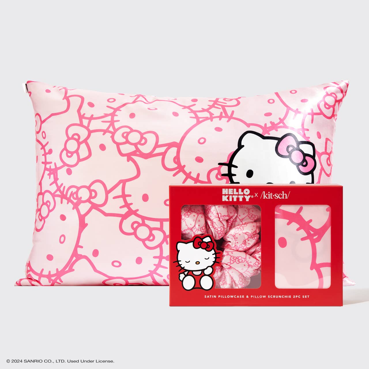 Hello Kitty x Kitsch Satin Pillowcase & Pillow Scrunchie Set - BFF Here