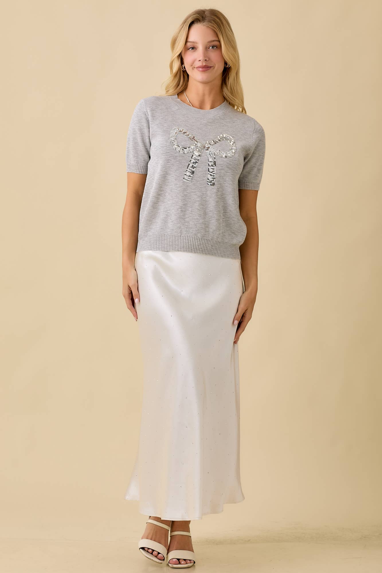 Too Glam to Give a Bow Sweater by Main Strip - BFF Here