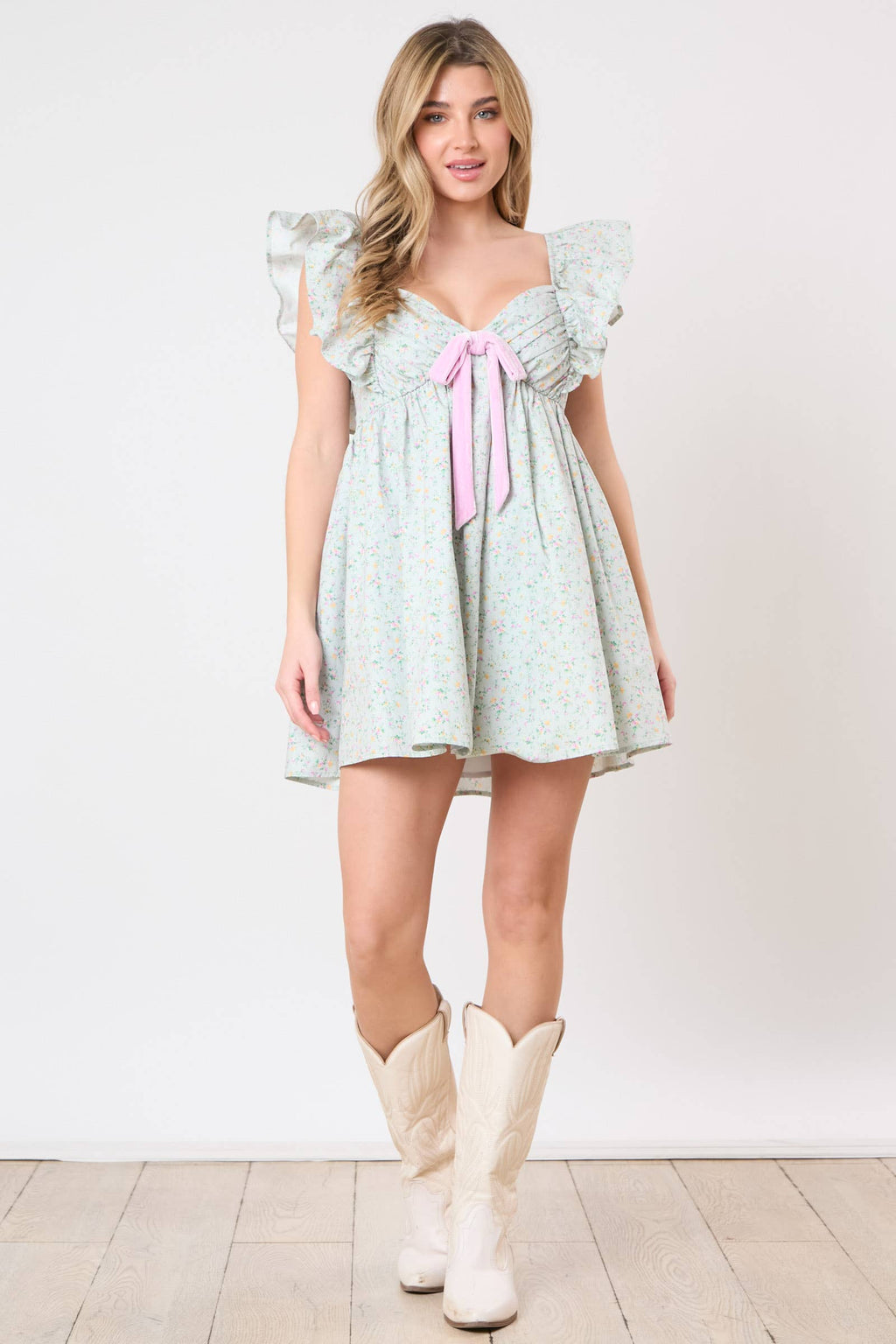 Enchanted Garden: Pastel Floral Mini Dress - BFF Here