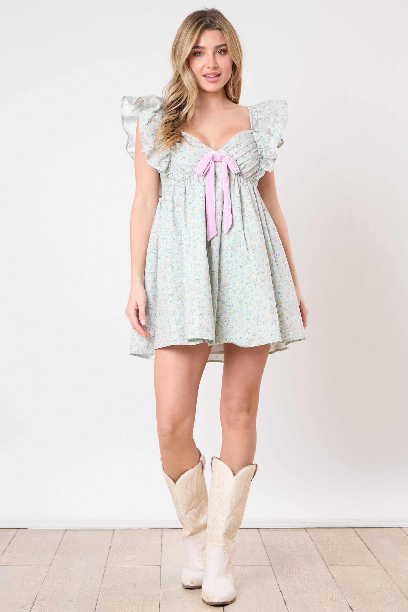 Enchanted Garden: Pastel Floral Mini Dress - BFF Here