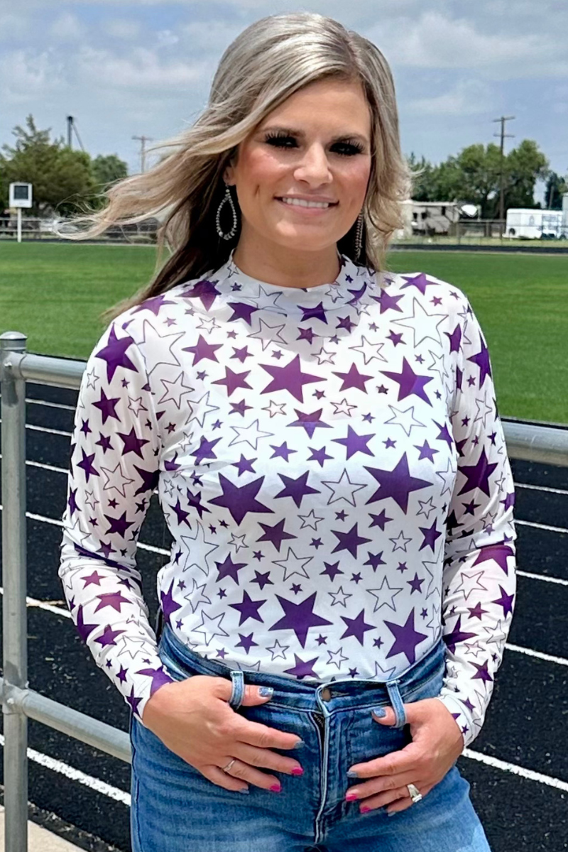 Go Team Go Purple Mesh Top by Sterling Kreek - BFF Here