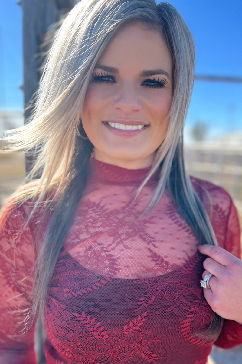 Write It In Red Lace Top by Sterling Kreek - BFF Here