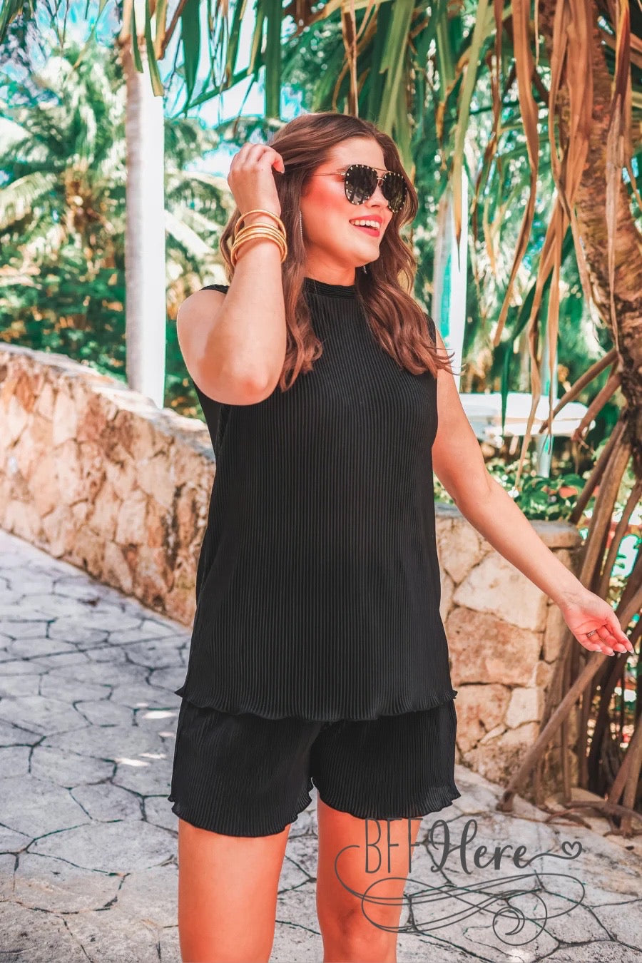 Hard To Resist Pleated Set by Jess Lea / Choice of Color - BFF Here