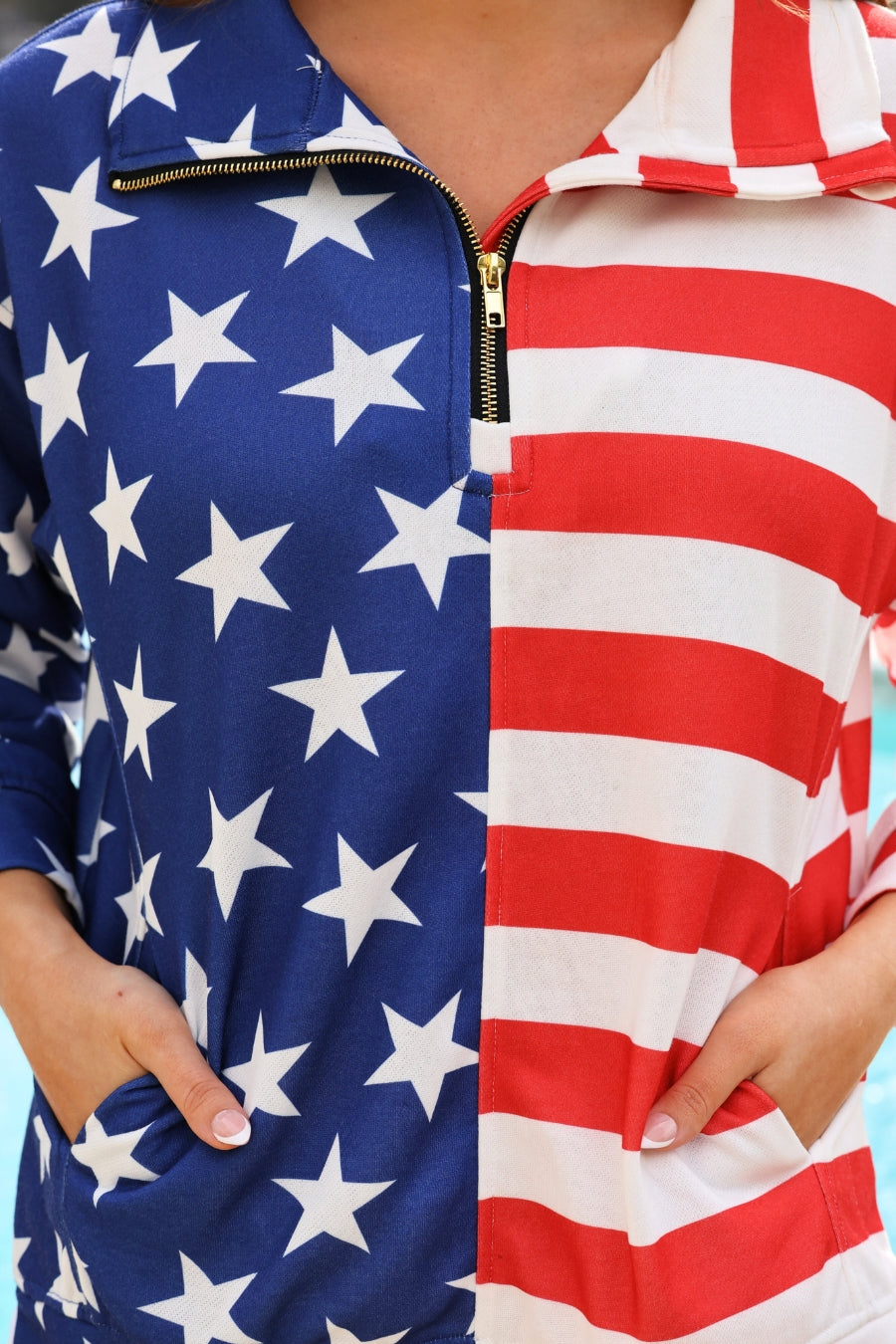 PREORDER- Stars and Stripes Quarter Zip Pullover - BFF Here