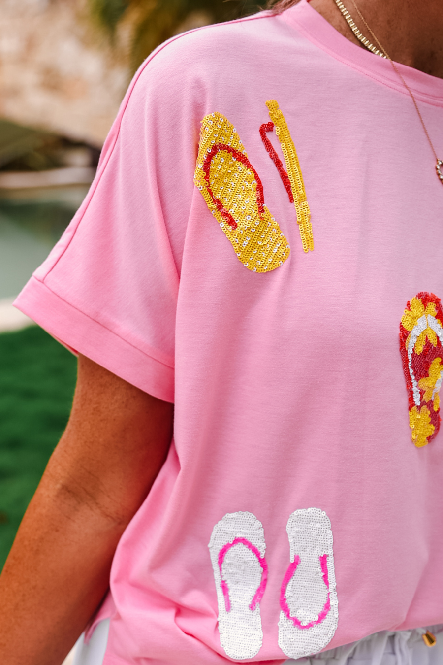 PREORDER: Flip Flop Fun Sequin Patch Top by Jess Lea (ETA February) - BFF Here