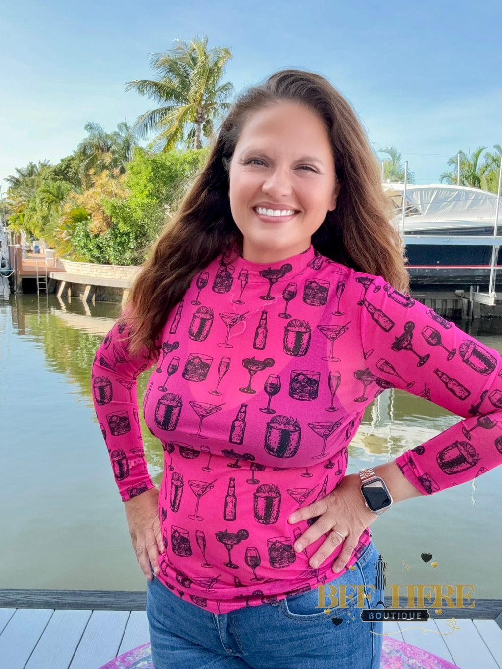 Buy You A Drink Mesh Top - BFF Here