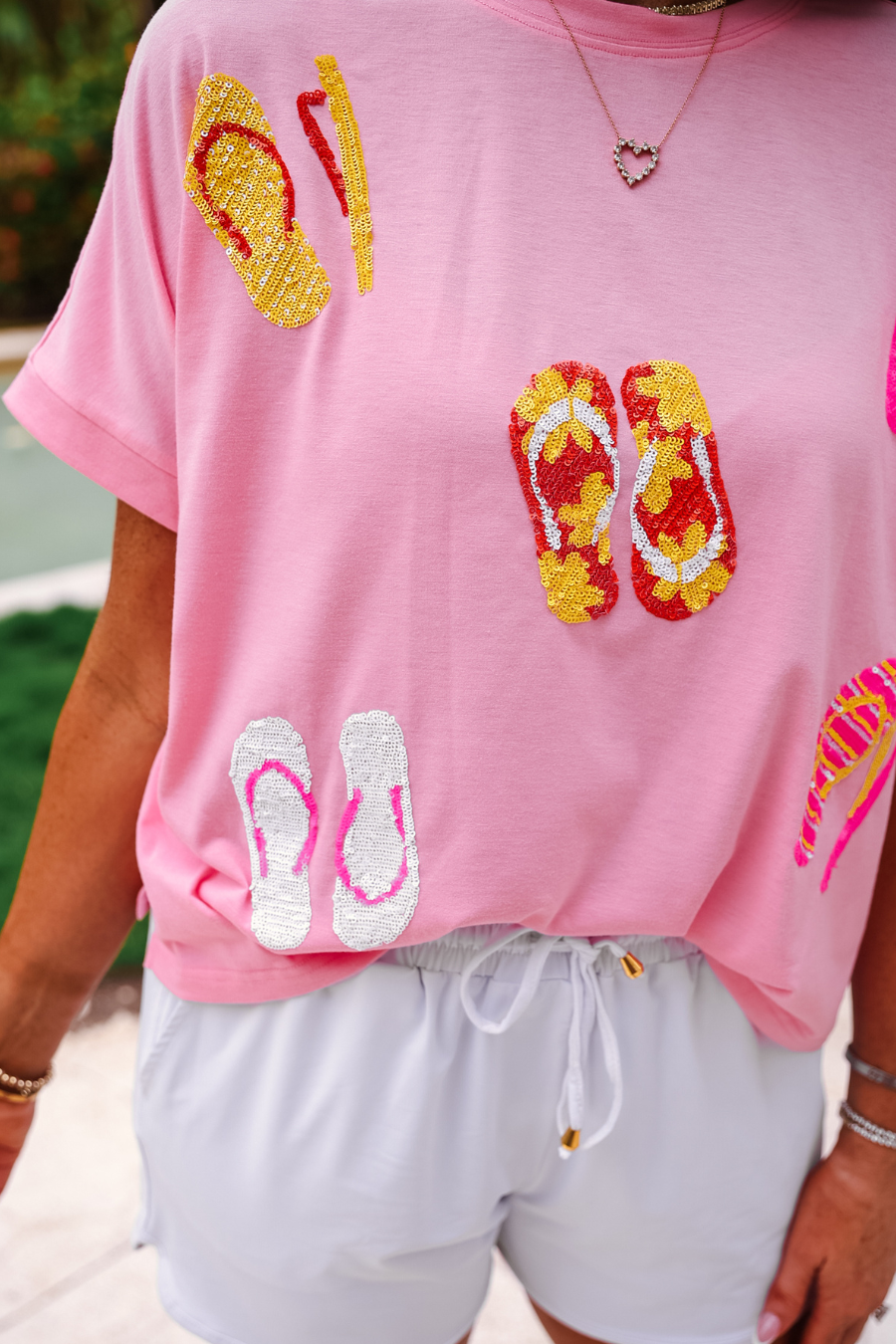 PREORDER: Flip Flop Fun Sequin Patch Top by Jess Lea (ETA February) - BFF Here