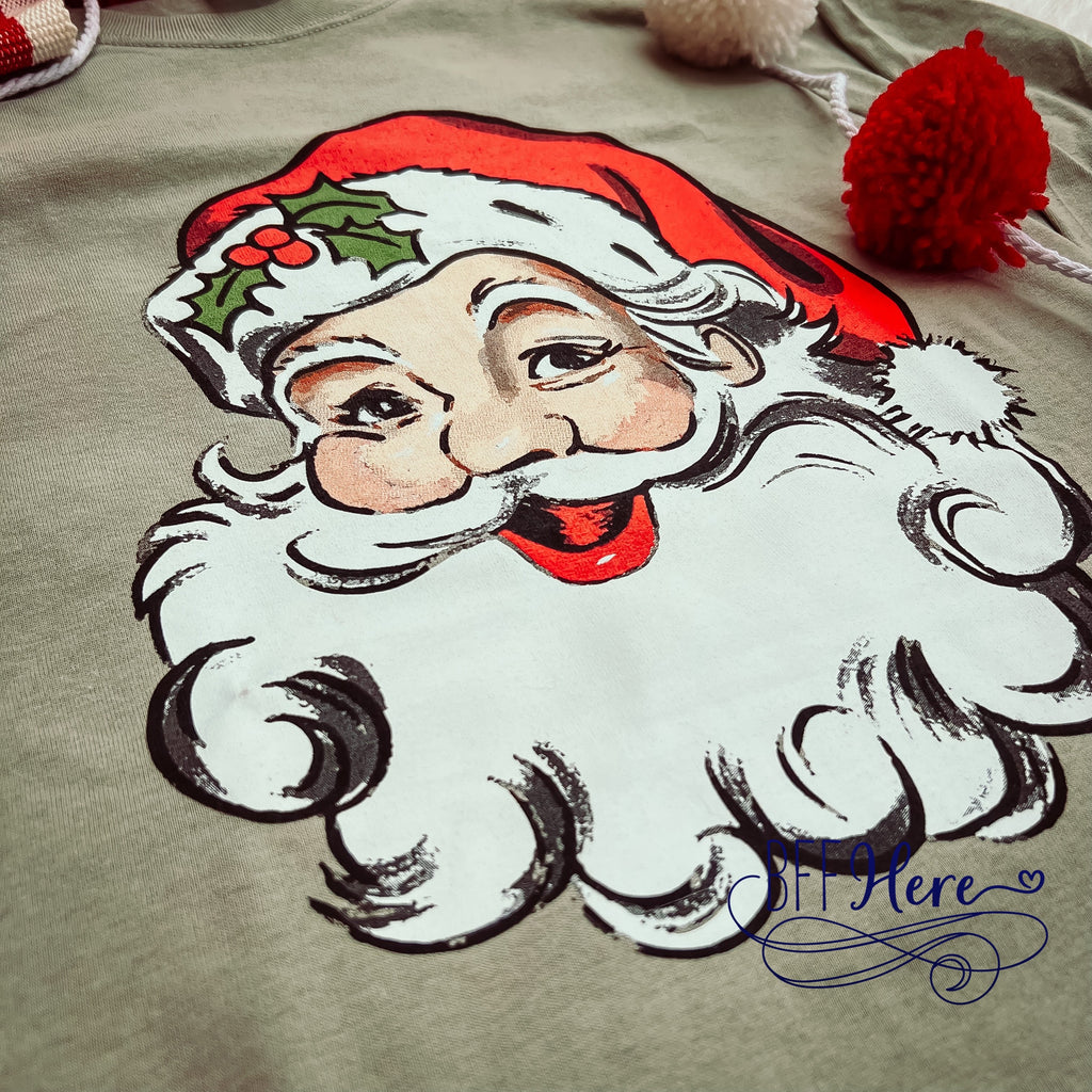 Jolly Old Saint Nick - Festive Long Sleeve Tee for the Holidays - BFF Here