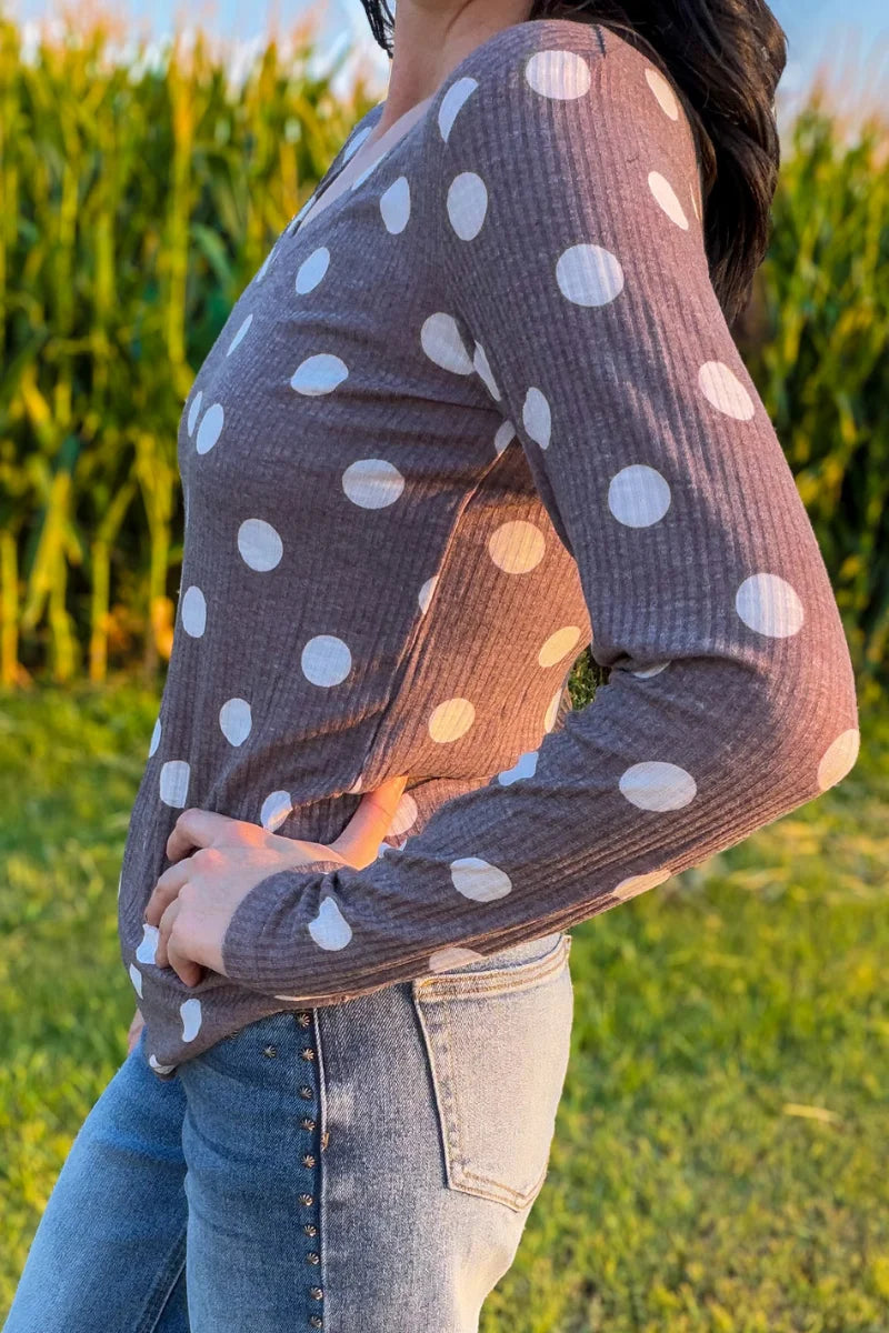 Prairie Polka Top / Chocolate Brown by Sterling Kreek (Ships in 1-2 Weeks)