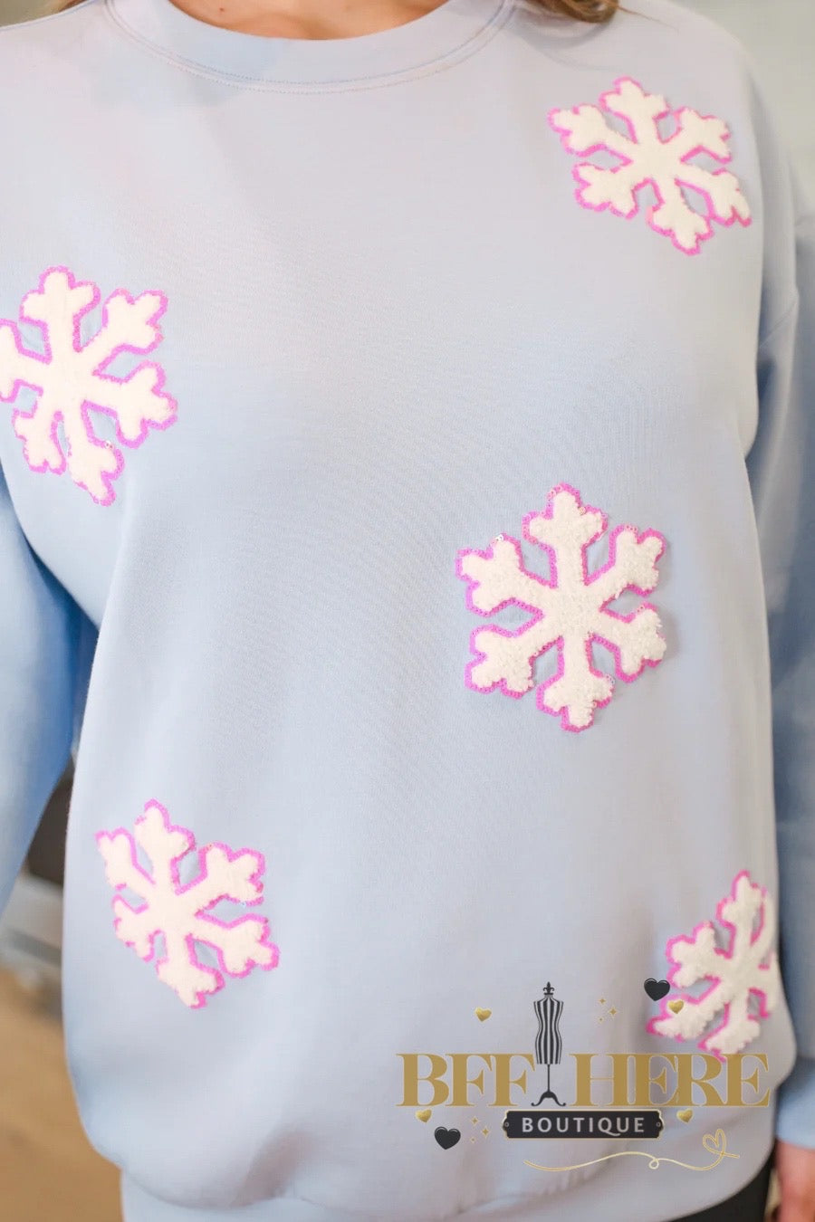 Falling Snowflakes Pullover by Jess Lea