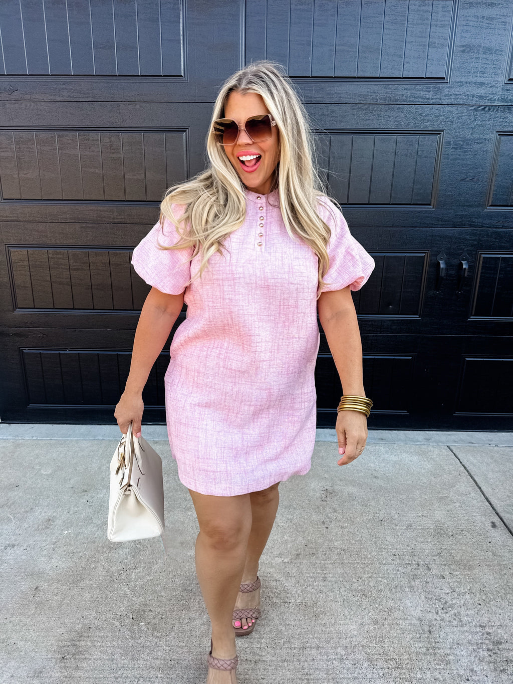 Jackie Bubble Sleeve Dress - BFF Here