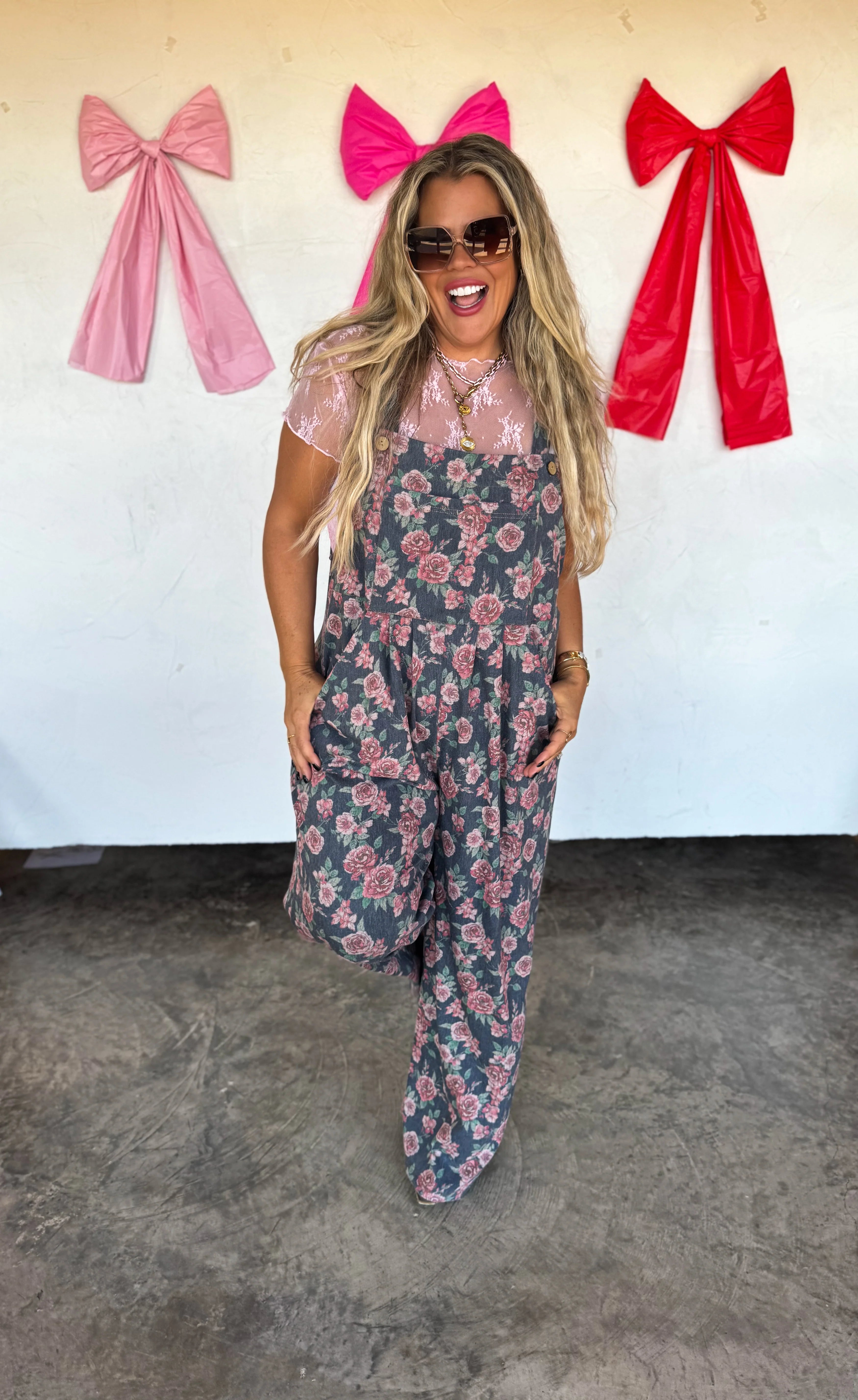 PREORDER: Cassidy Floral Denim Overall  by Blakeley (ETA: Beginning of January )