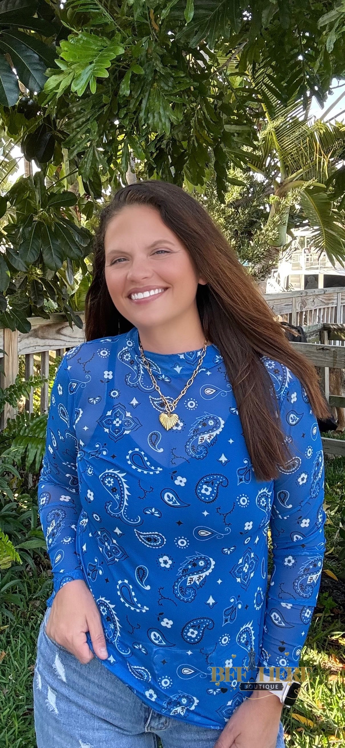 Bandana Babe Mesh Top / Blue by Sterling Kreek - BFF Here