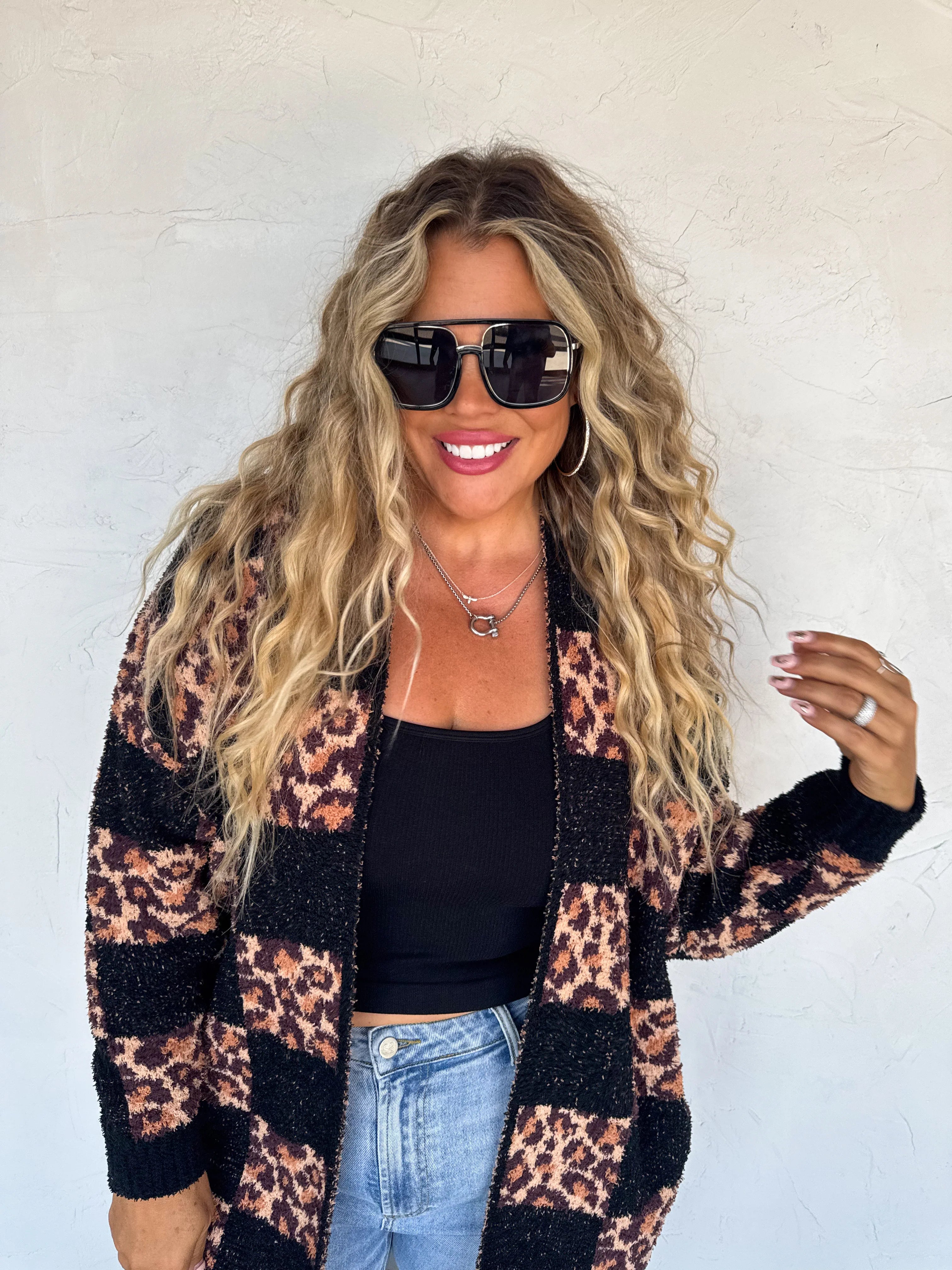 PREORDER: Checker Cheetah Cloud Cardigan by Blakeley (ETA: Late November) - BFF Here