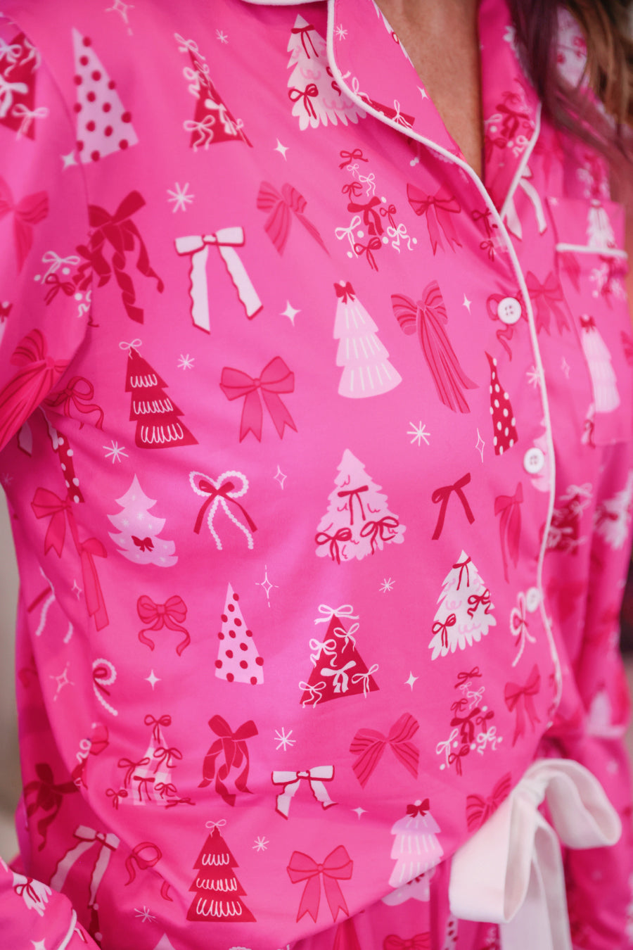 PREORDER: Pretty Pink Christmas Ruffle Pajama Set by Jess Lea (ETA September)