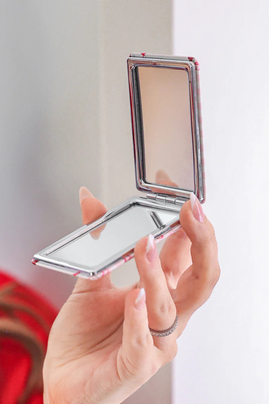 Cherry and Stripes Compact Mirror by Jess Lea