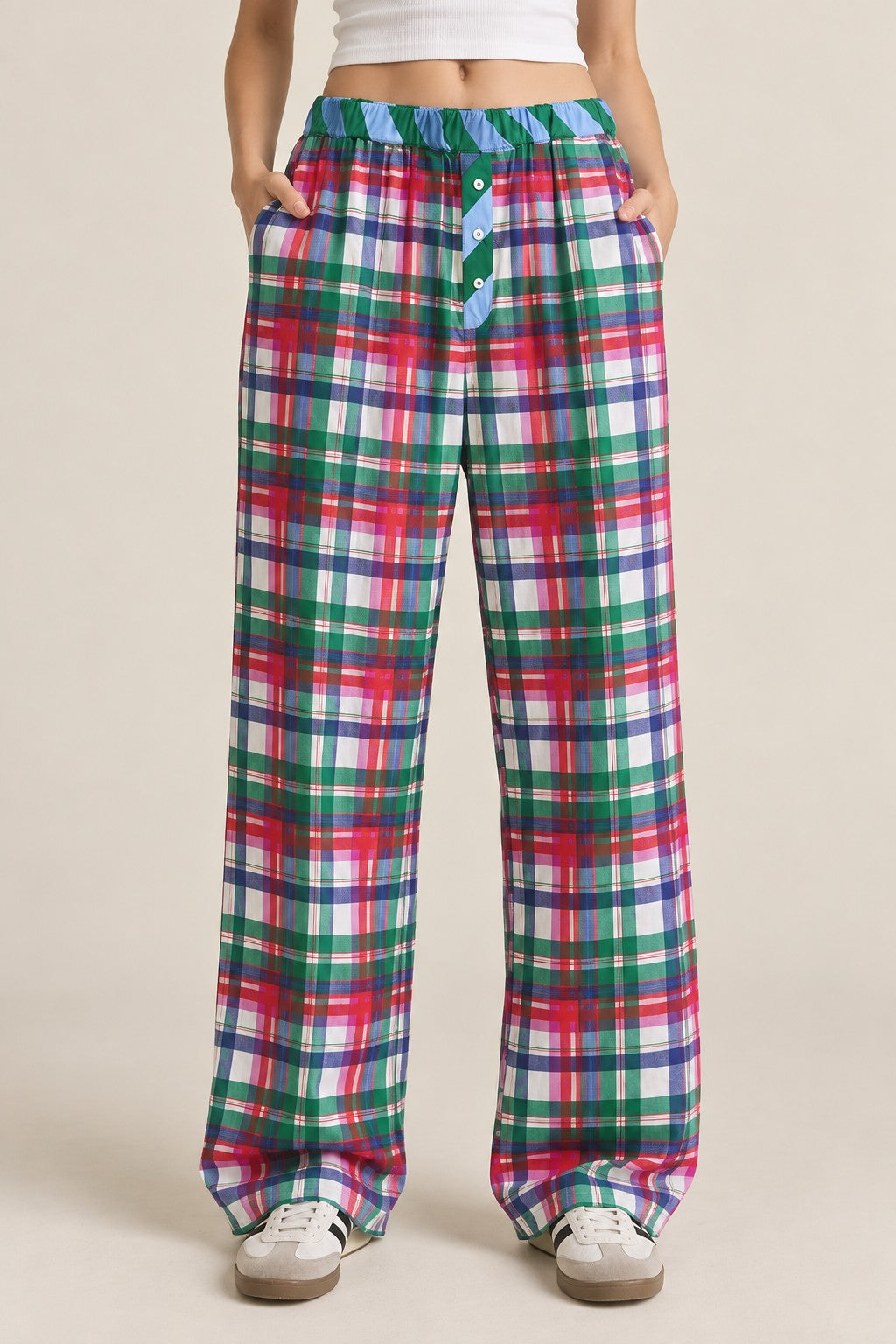 PREORDER: Plaid Wide Leg Lounge Pants / ARRAY by Jade by Jane (ETA: November)