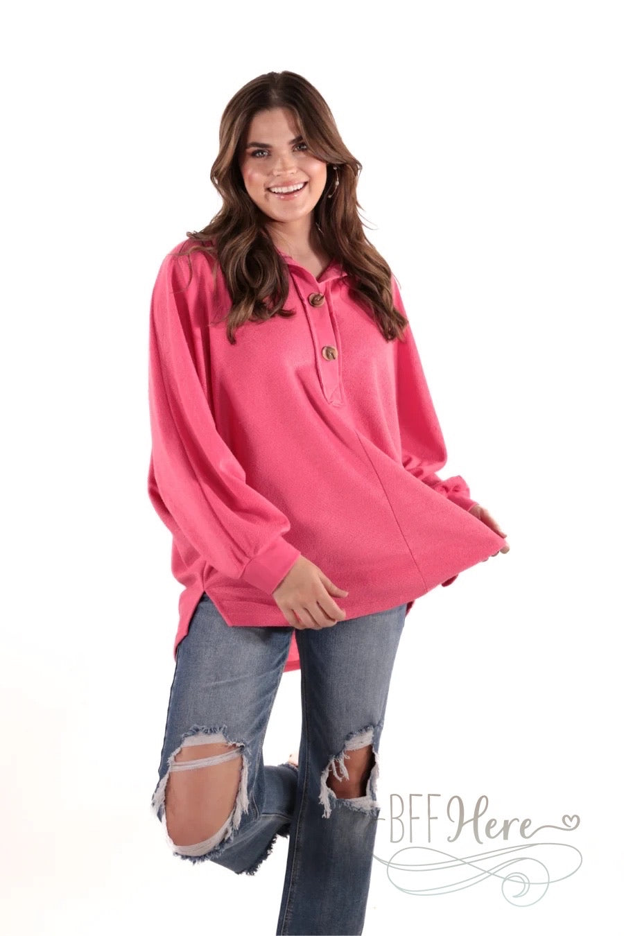 Harper Button Top / Choice of Color - BFF Here