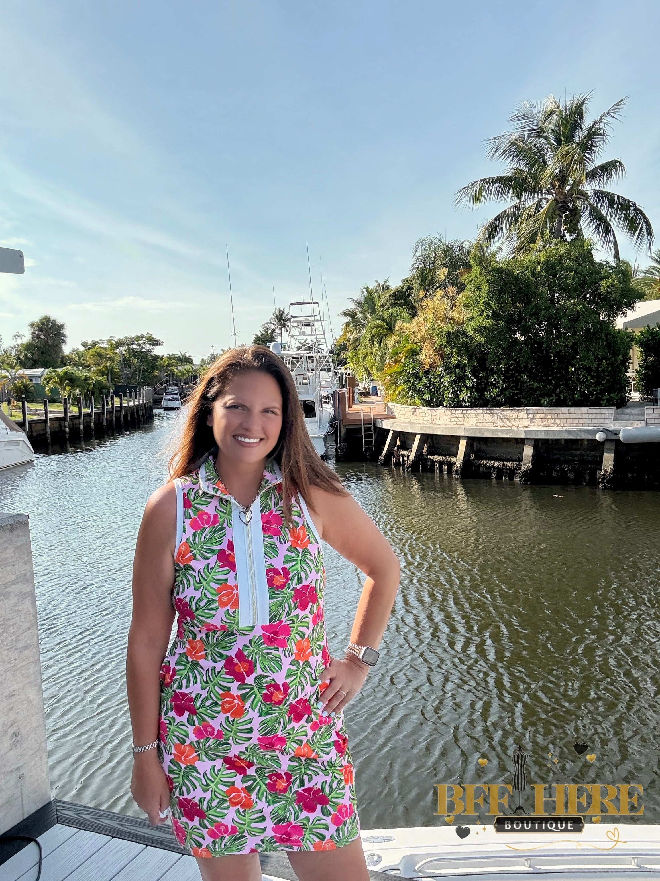 Everyday Zipper Dress / Pink Tropical by Jess Lea - BFF Here