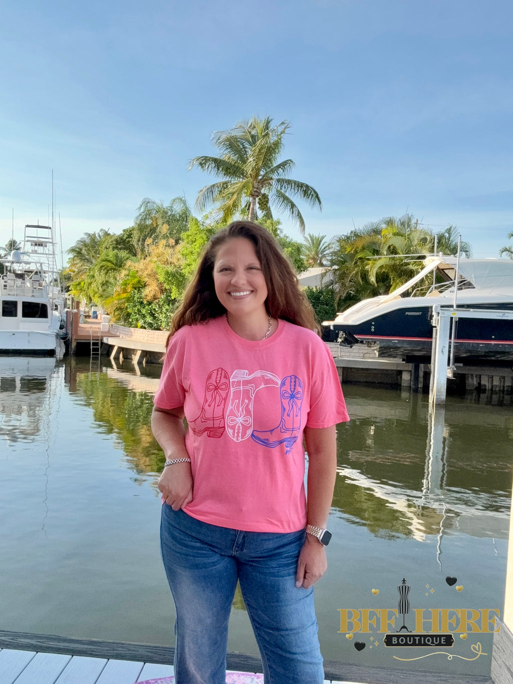 Red, White & Boots Tee - BFF Here