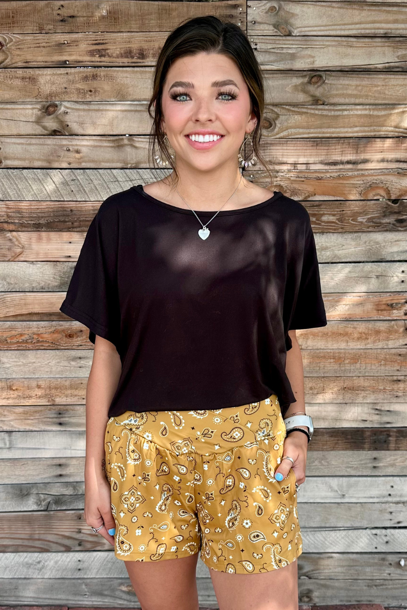 Bandana Babe Shorts Yellow by Sterling Kreek - BFF Here