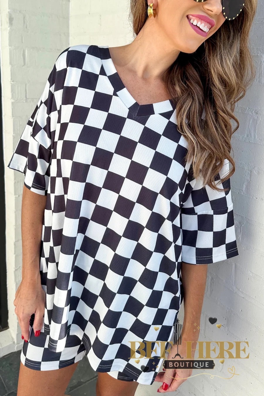 Daily Basis Biker Set, Black White Checkered Set by Jess Lea - BFF Here