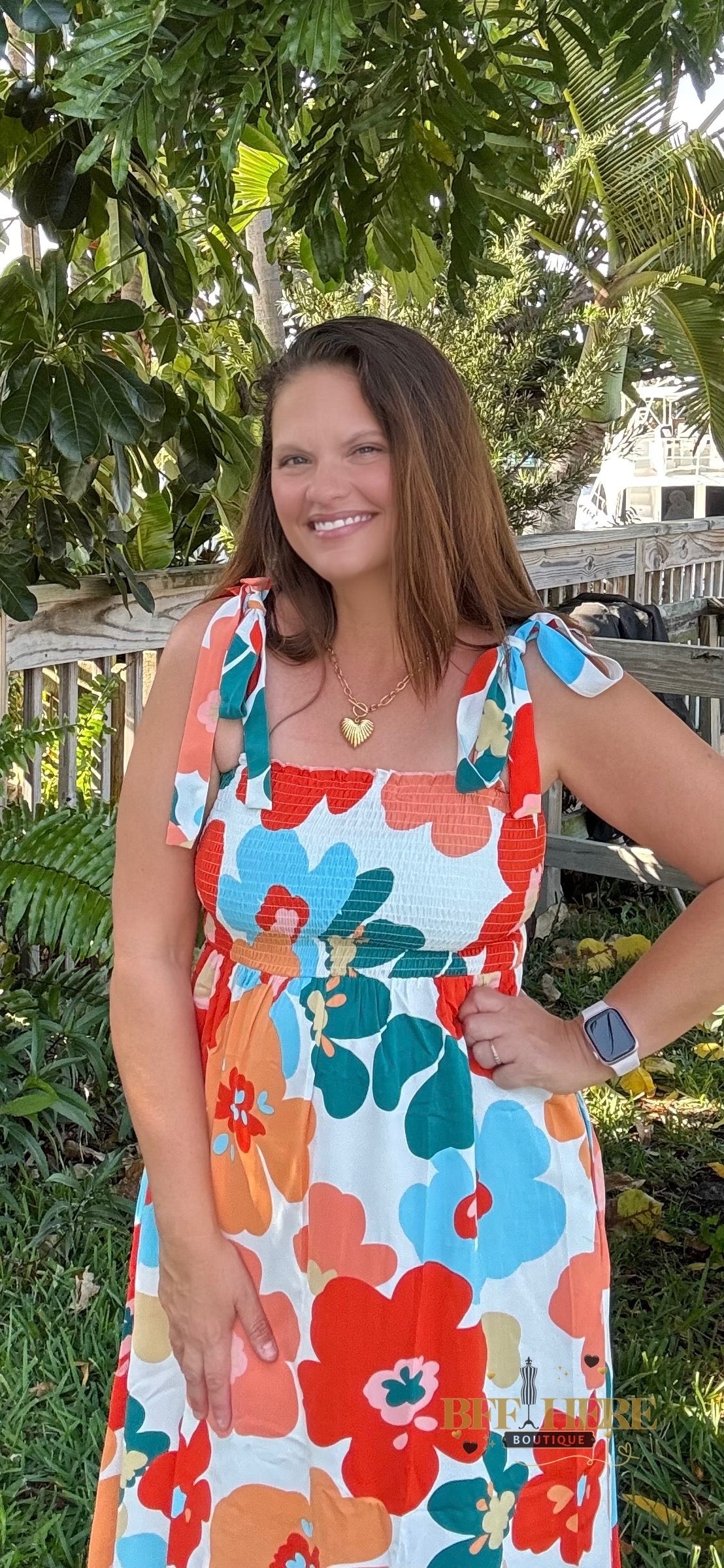 Tropical Charm Smocked Dress - BFF Here