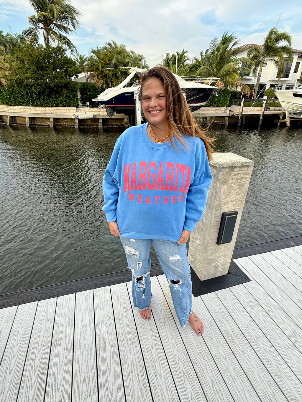 Blue Margarita Weather Sweatshirt by Panache - BFF Here