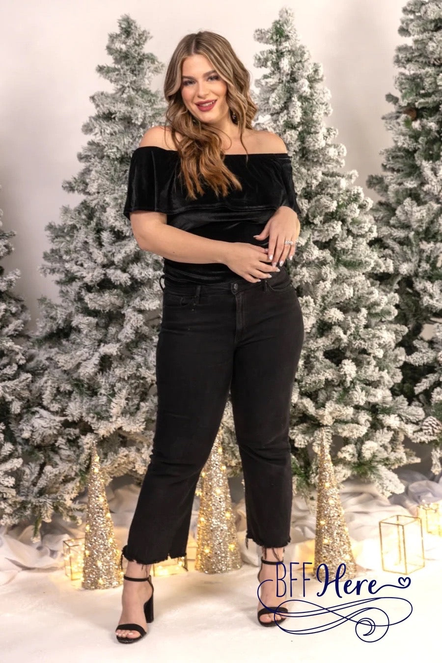 Just A Crush Velvet Bodysuit / Choice of Color - BFF Here