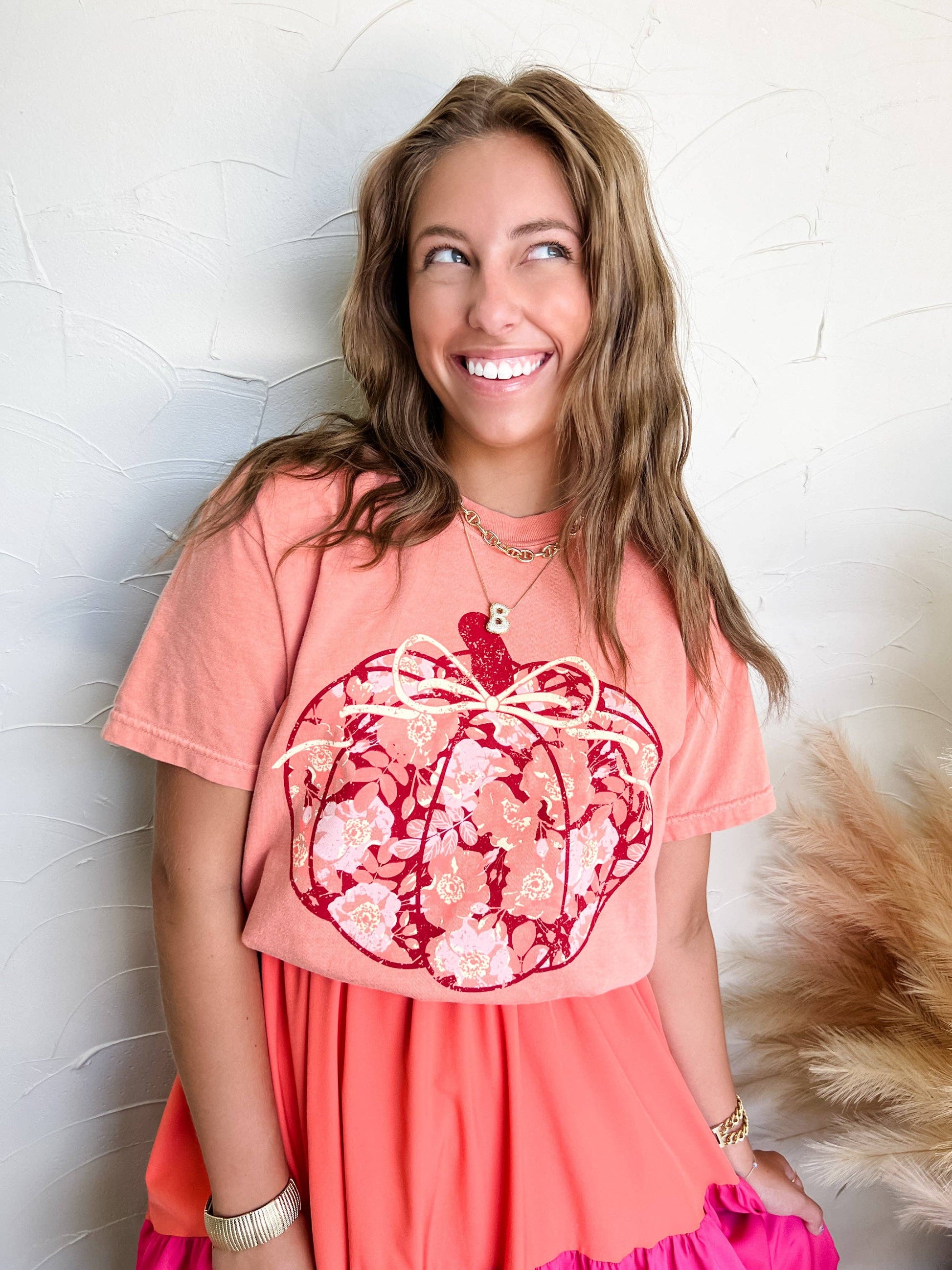 Harvest Floral Pumpkin Tee - BFF Here