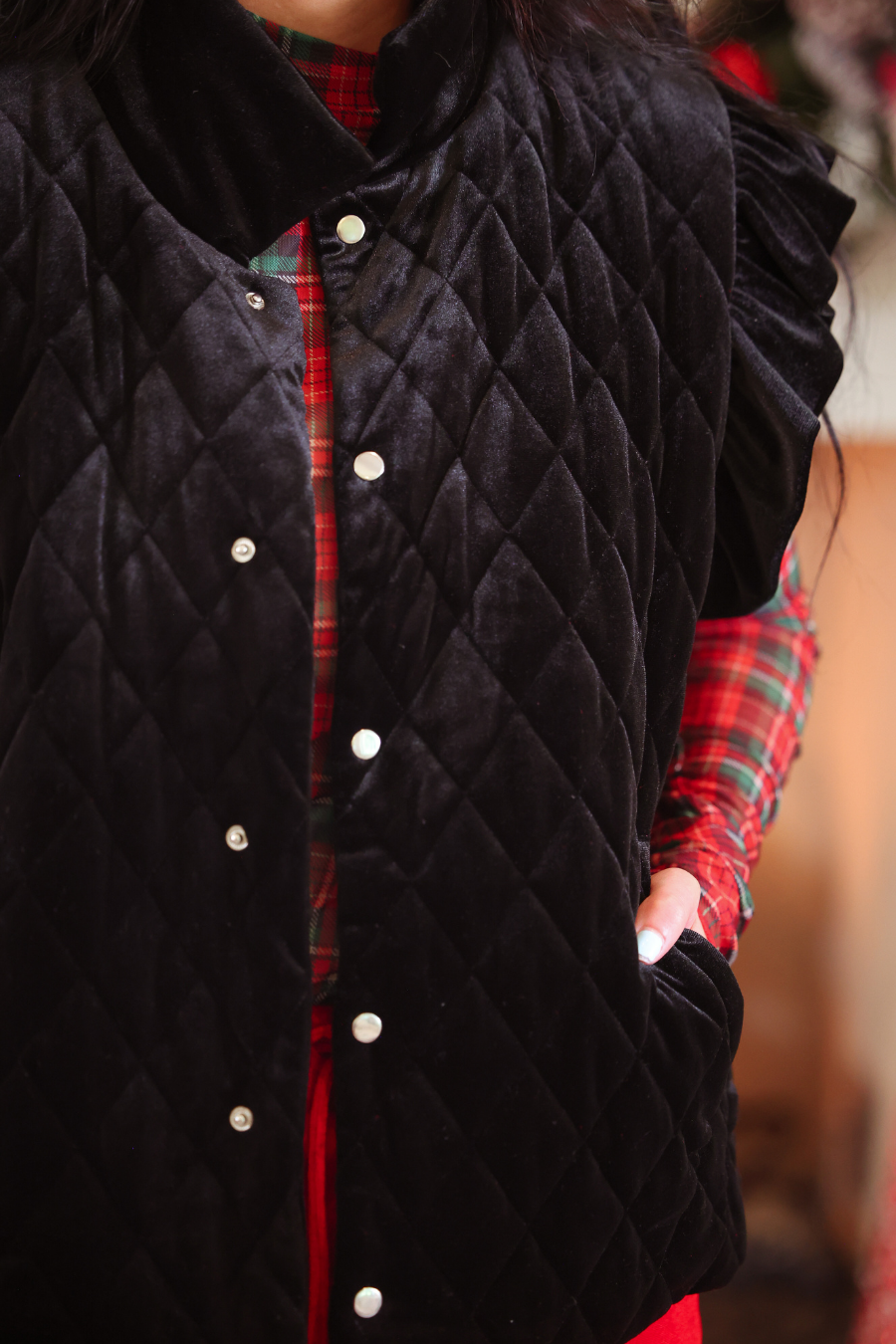 PREORDER: Velvet Quilted Vest / Black by Jess Lea (ETA: September)