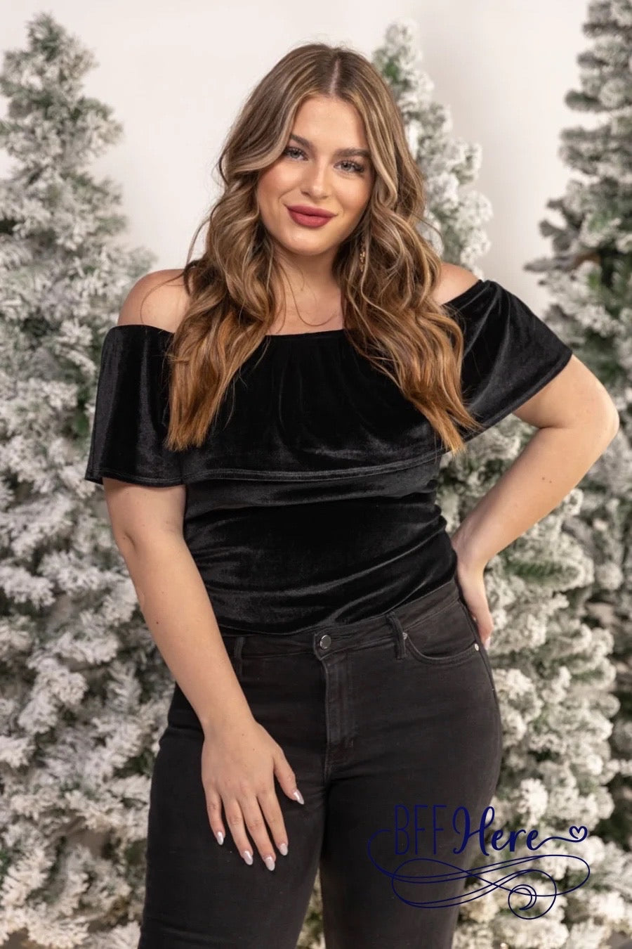 Just A Crush Velvet Bodysuit / Choice of Color - BFF Here