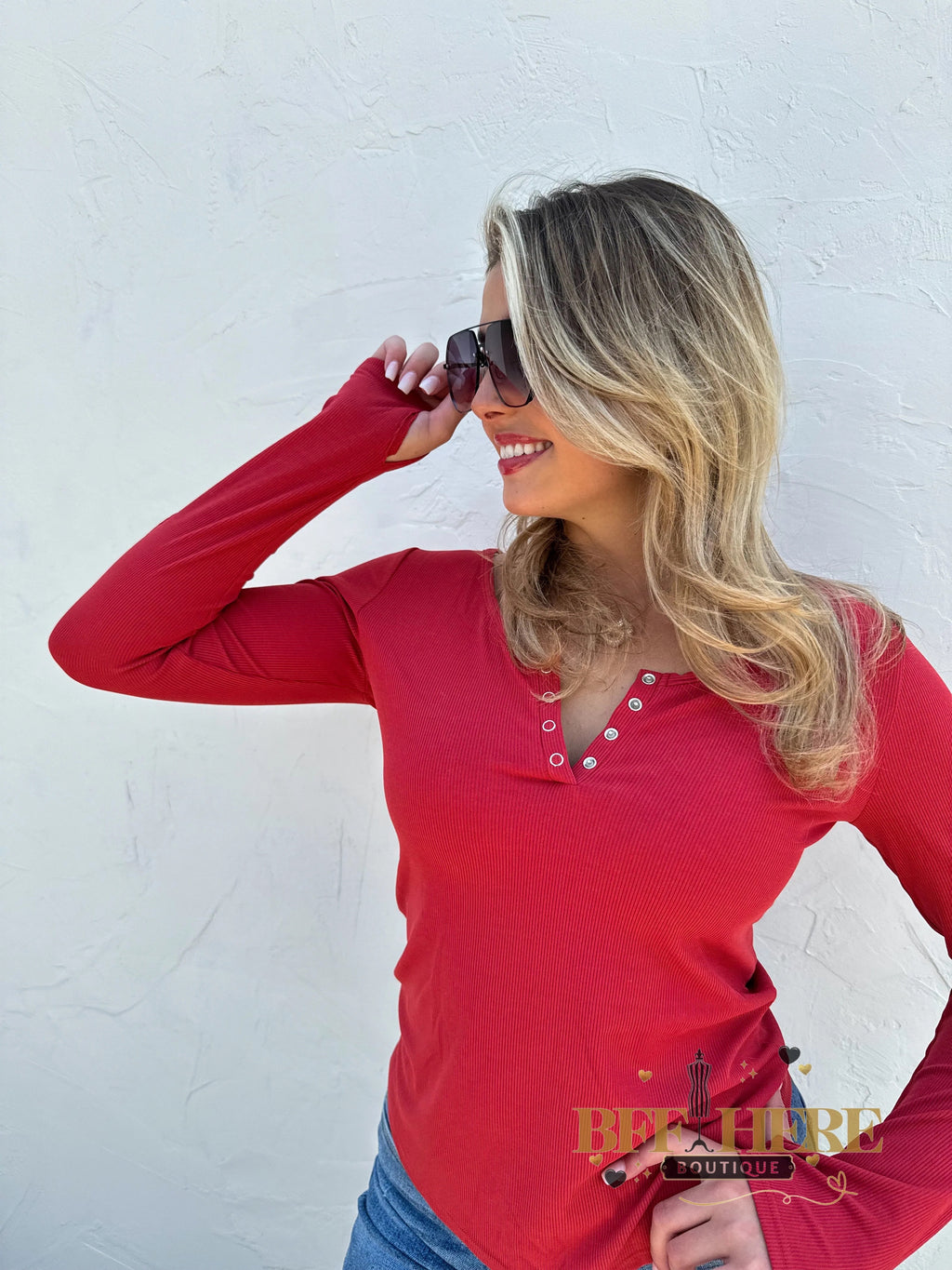 Fall Brooklyn Snap Henley Top / Choice of Color - BFF Here