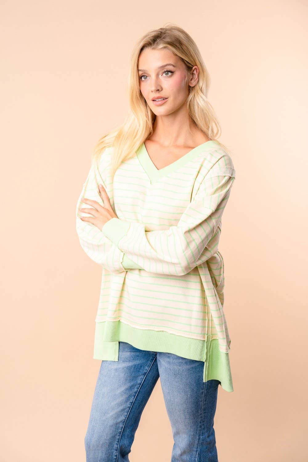 Mint To Be Striped Pullover - BFF Here