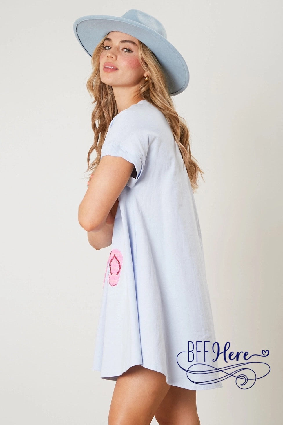 PREORDER: Flip-Flop Fantasy: Sequin-Adorned Mini Dress (Ships End of January) - BFF Here