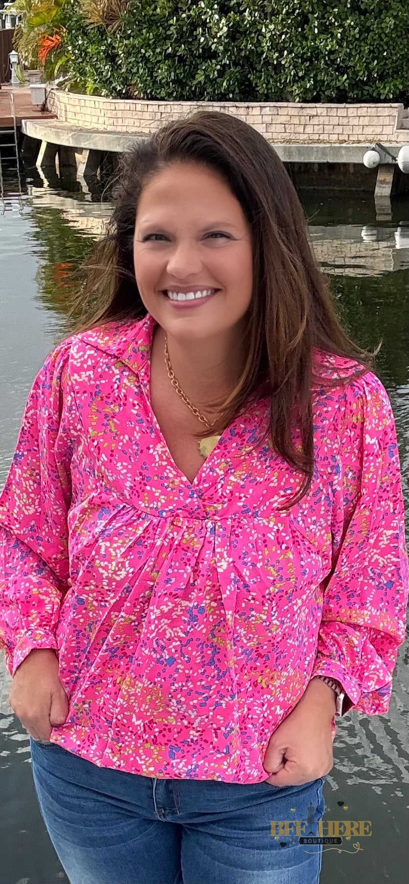 Pink Confetti Blouse - BFF Here