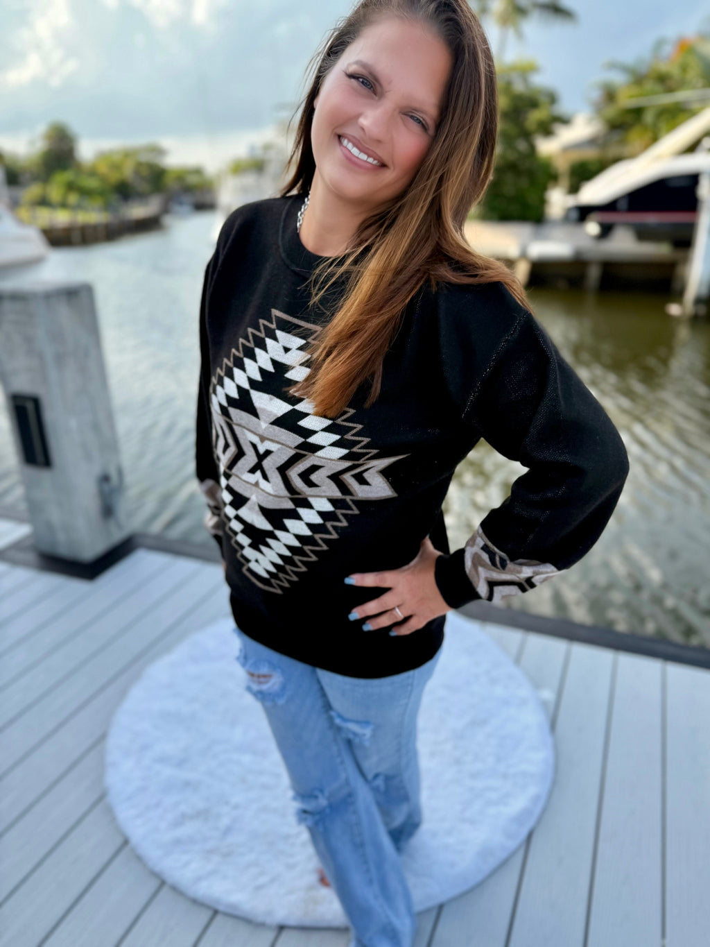 Night Aztec Sweater by Sterling Kreek - BFF Here