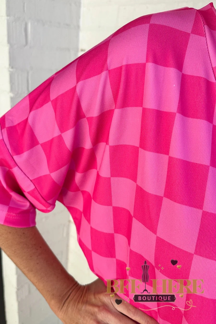 Daily Basis Biker Set, Pink Checkered Set by Jess Lea - BFF Here