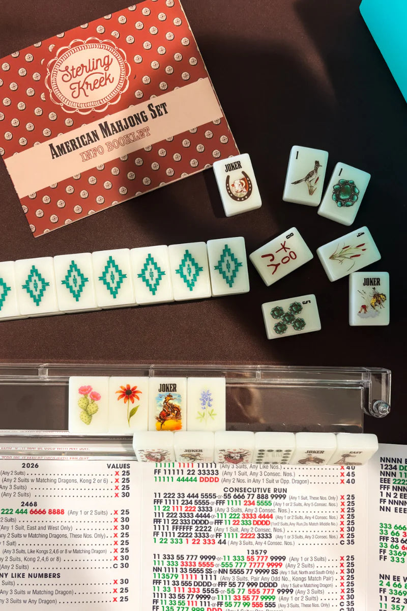Wild West Mahjong Set, Includes Tile’s, Racks (4), Tile Bag, And Mat by Sterling Kreek - BFF Here
