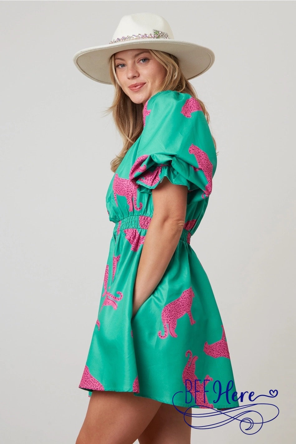 Poplin Prowess: Playful Cheetah Dress - BFF Here